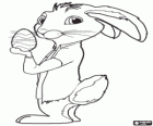 Hop, o coelhinho da Páscoa com um ovo de Páscoa