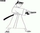 O Samurai Jack com a katana