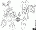 Metabee e Brass, os Medabots pertencentes a Ikki e Erika