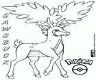 Sawsbuck, o cervo de Pokémon no Verão. Mebukijka em Japonês, o Pokémon sazonal