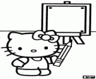 A gatinha Hello Kitty na escola