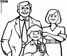 Uma família composta por um pai, uma mãe e um filho