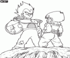 Vegeta e Son Gohan, o orgulhoso guerreiro do espaço cara a cara com o filho de Son Goku