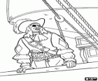 Capitão pirata a bordo de seu navio