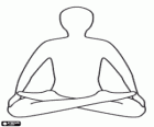 Pessoa meditando na posição de Lótus, Padmasana