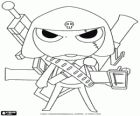 Corporal Giroro, um especialista em armas da serie de anime Sargento Keroro
