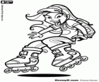 Patinação sobre rodas. Patins em linha