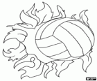 Balão de Voleibol com chamas