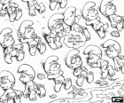 Os Smurfs desfrutando de um dia na praia