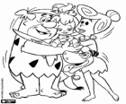 Os Flintstones, a família Flintstones: Fred, Wilma, Pedrita e Dino