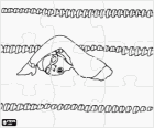 Puzzle de esporte aquático. Quebra-cabeça de Nadador praticando o estilo crawl