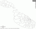 Mapa da República de Malta, ilha no mar Mediterrâneo, ao sul da Itália
