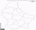 Mapa do Grão-Ducado do Luxemburgo, pequeno país, rodeado por França, Alemanha e Bélgica