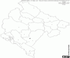 Mapa da República do Montenegro. Na Península Balcânica, fronteira com a Bósnia e Herzegovina, Sérvia, Albânia, Croácia e Kosovo