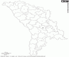 Mapa da República da Moldávia. País que está rodeado de Ucrânia e Roménia
