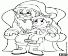 Papai Noel com uma menina