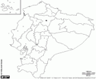 Mapa da República do Equador. Capital: Quito. País sul-americano com litoral no Oceano Pacífico