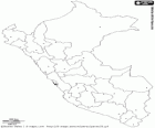 Mapa da República do Peru. Capital: Lima. País sul-americano com costas ao Oceano Pacífico