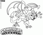 Skylander Cynder, uma dragão fêmea com habilidades sinistras. Skylanders Mortos vivos