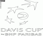 Logo da Copa Davis com o patrocinador do BNP Paribas