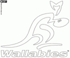 Logo da equipe de rugby da Austrália, os wallabies. Emblema, o wallaby
