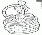 Cesta com ovos de Páscoa
