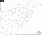 Mapa da República Islâmica do Afeganistão. Capital: Kabul. País da Ásia Central sem saída para o mar