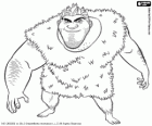 Grug Crood, um homem pré-histórico que quer proteger sua família, os Croods