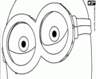 Os olhos de Minion com os óculos