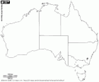 Mapa da Austrália. Capital: Canberra. O sexto maior país do mundo e o maior na Oceania