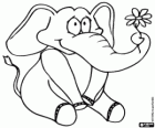 Elefante com uma flor