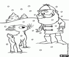 Papai Noel com Rudolph, a rena pequena com nariz vermelho