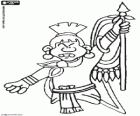 Um guerreiro do antigo Império Asteca