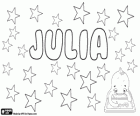 Júlia, nome de origem latina. Seu significado é um descendente do Julius