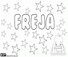 Freja, nome de origem Nórdica. Derivado de Freyja, a deusa do amor na mitologia nórdica