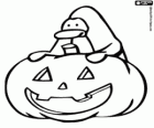 Halloween no Club Penguin, um pinguim com uma abóbora de Halloween