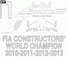 Red Bull Racing, campeão do mundo de construtores da FIA 2013. Quatro campeonatos consecutivos