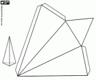 Pirâmide triangular. Pirâmide de três faces e uma base triangular, um poliedro