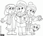 Crianças cantando canções natalinas