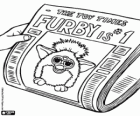 Furby na capa do jornal, o brinquedo mais vendido