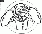 Popeye o marinheiro, famoso personagem de banda desenhada. O personagem de Popeye foi criado por EC Segar e publicado pela primeira vez em 1929