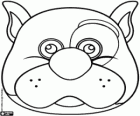 Máscara de cão. Máscara de buldogue