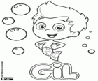 Gil, o menino de Bubble Guppies com a cauda de camuflagem