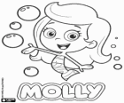 Molly, a pequena sereia, a líder do grupo Bubble Guppies