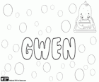 Gwen, nome de origem galesa. Forma abreviada para nomes como Gwendolyn e Guinevere