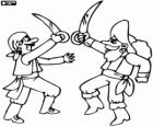 Dois piratas lutando em uma batalha
