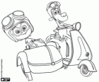Peabody, Sherman e a motocicleta scooter com side-car