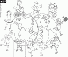 Dia Mundial da Atividade Física, 6 de abril. Crianças fazendo diferentes atividades físicas ao redor do mundo