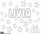 Livia, nome de origem latina. Derivado do latim Livius, seu significado é a inveja. Também é uma abreviação de Olivia