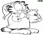 Garfield e Pooky prontos para ir dormir